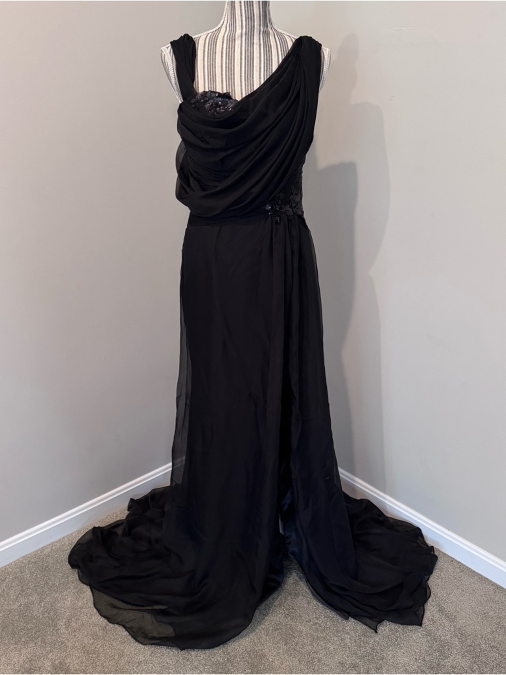 Whimsigoth Formal Dress Black Lace Wedding Gothic Funeral Gown Sz 8 NWT